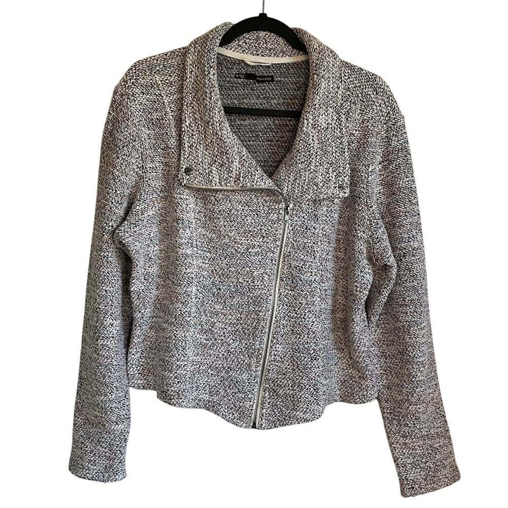 Maurices Tweed Knit Moto Jacket Sz XXL Asymmetrical Front Zip Cream